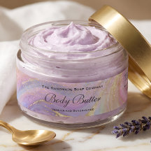 Holografisk guldglitter Body Butter-burketikett