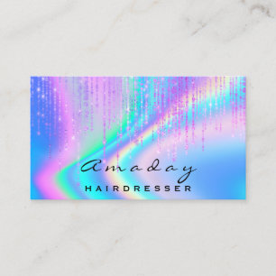 Holografisk Hair Salon Beauty Rosa Drives Makeup Visitkort