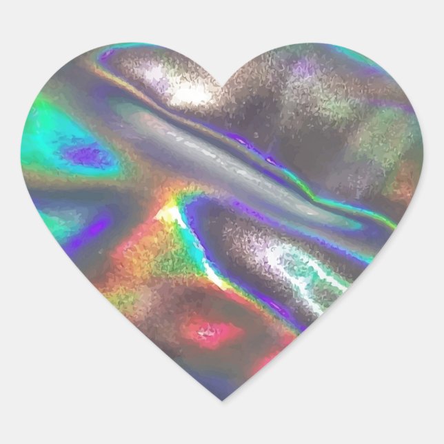 holografisk hjärtformat klistermärke (Framsida)