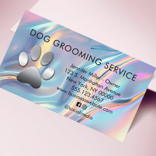Holografisk hund Pet Grooming Service Visitkort