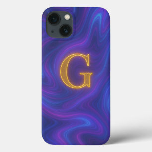 Holografisk irdescent Marble Monogram Telefonväska
