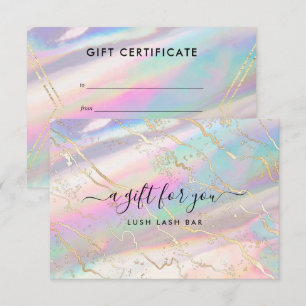 Holografisk irdescent Opal Gem   Intyg om gåva