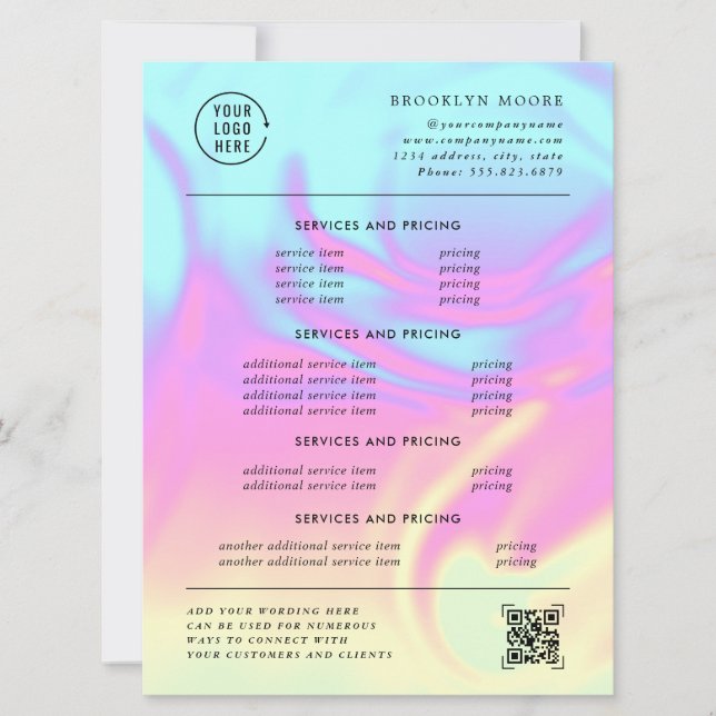 Holografisk irdescent Opal | Prissättningsleverant (Framsida)