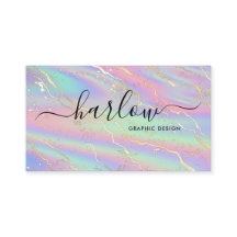 Holografisk irdescent Opal Stone Guld Marble