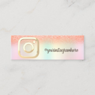 Holografisk Iridescent Bokeh Instagram Social Mini Visitkort