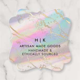 Holografisk Iridescent Opal Ädelsten   Hängande Et Gåvor Etiketter