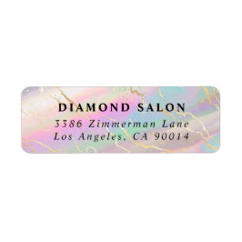 Holografisk Iridescent Opal Returadress Etikett