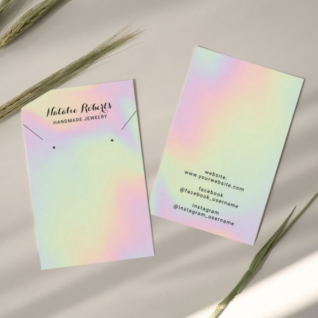 Holografisk judelry Earring Necklace Visning Visitkort (Skapare uppladdad)