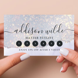 Holografisk Lila Glitter Luxury Glam Iridescent Lojalitetskort