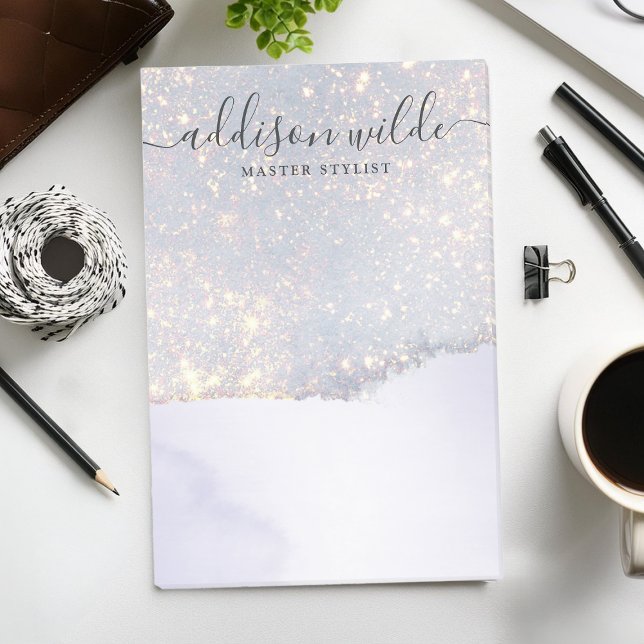 Holografisk Lila Glitter Luxury Glam Iridescent Post-it Block (Skapare uppladdad)