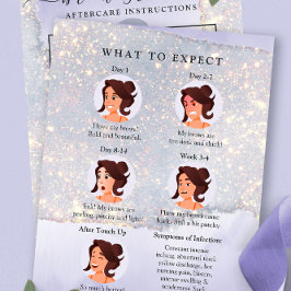 Holografisk Lila Glitter Luxury PMU Eftervård Visitkort