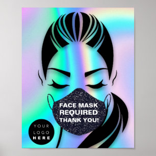 Holografisk Logotyp krävs för att täcka ansikte-ma Poster
