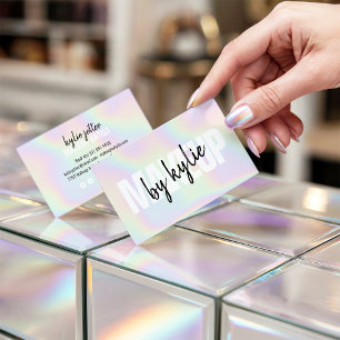 Holografisk makeup-skript med fetstil namnteckning visitkort