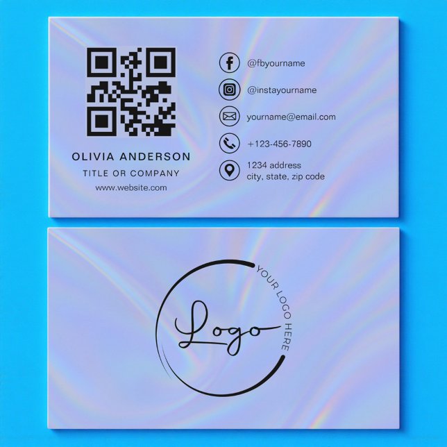 Holografisk minimalistisk QR-kod Visitkort (Skapare uppladdad)