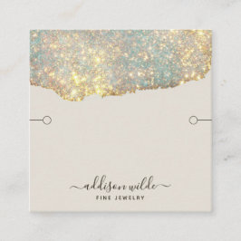Holografisk modern glam glitterarmbandsdisplay fyrkantigt visitkort