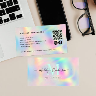 Holografisk modern unik Professionell QR-kod Visitkort