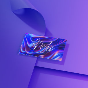 holografisk Nail Artist Nagel Tech Visitkort