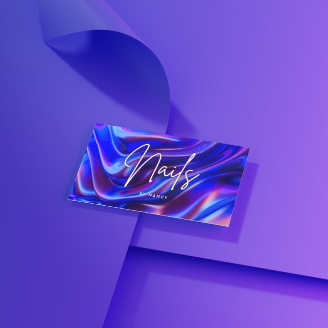 holografisk Nail Artist Nagel Tech Visitkort (Skapare uppladdad)
