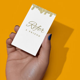 Holografisk Namnteckning Modern Glam Guld Glitter Rabattkort