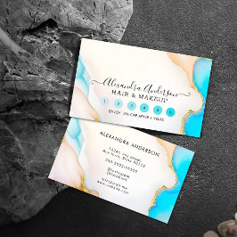 Holografisk Namnteckning skript Agate Marble Salon Lojalitetskort