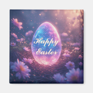 Holografisk Neon Påskäggskort Magnet