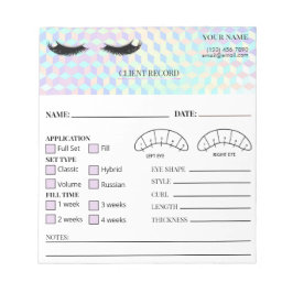 Holografisk ögonfransklientjournal anteckningsblock