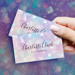 Holografisk opal Glitter QR-kod Visitkort