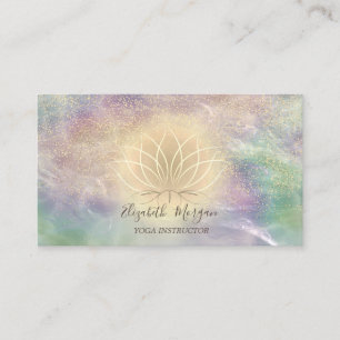 Holografisk Opal Guld Lotus Konfetti Yoga I Visitkort