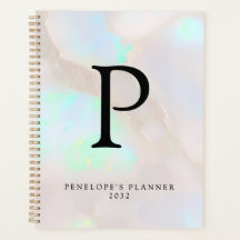 Holografisk Opal Iridescent Monogram Chic