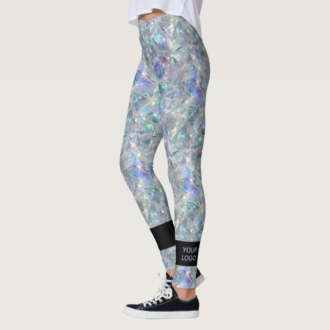 Holografisk opal stenbakgrund leggings (Vänster)