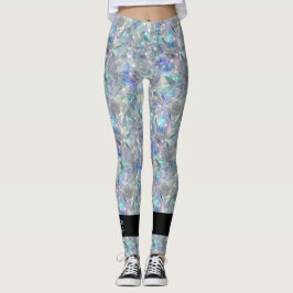 Holografisk opal stenbakgrund leggings