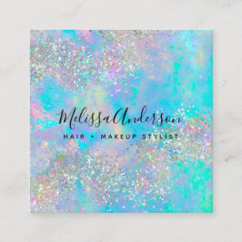 Holografisk opal Stone Glitter Fyrkantigt Visitkort