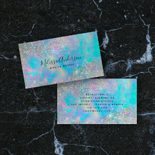 Holografisk opal Stone Glitter Notary Visitkort