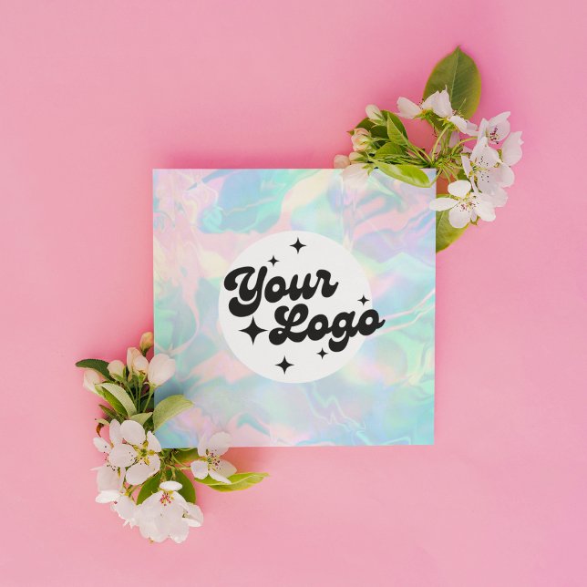 Holografisk opal Stone-logotyp Fyrkantigt Visitkort (Skapare uppladdad)