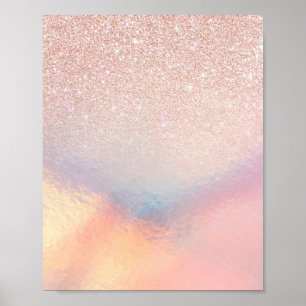 Holografisk övertoning från ro Guld Glitter Poster