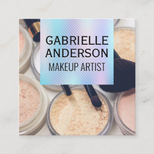 Holografisk övertoning Makeup Palette och Pensla Fyrkantigt Visitkort