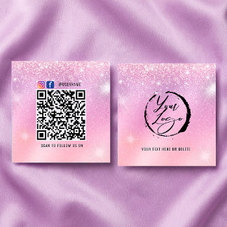 Holografisk Pastell Märkes Kort med QR-kod