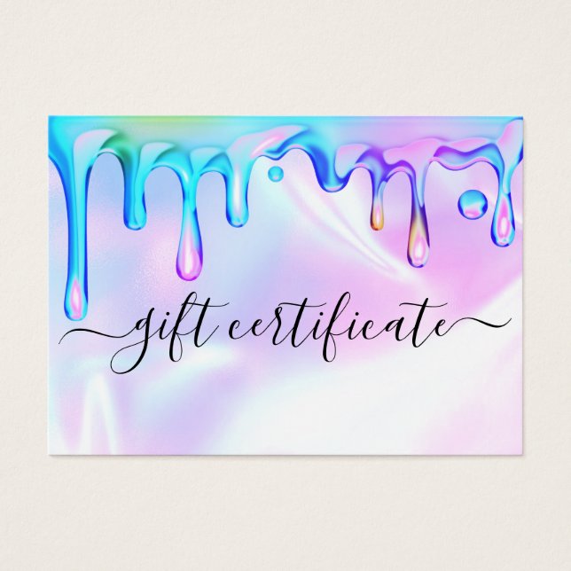 Holografisk polska droppande naglar presentkort visitkort (Framsidan)