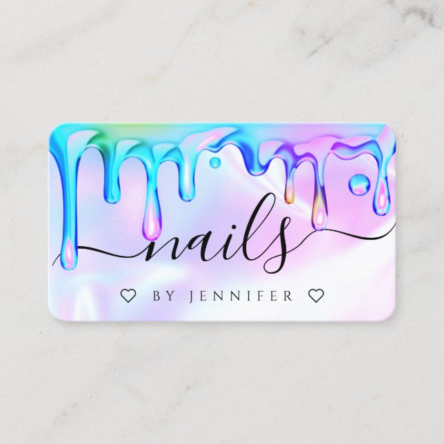 Holografisk polska droppande naglar QR-kod (Framsida)