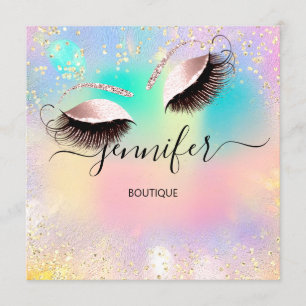 Holografisk Professionell Eyelash Confetti Unicorn Inbjudningar