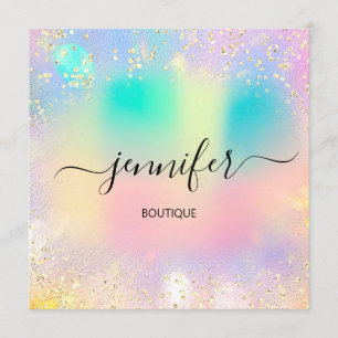 Holografisk Professionell Guld Confetti Unicorn Inbjudningar