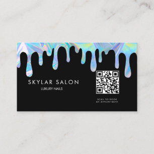 Holografisk Professionell Nail Salon QR-kod Visitkort