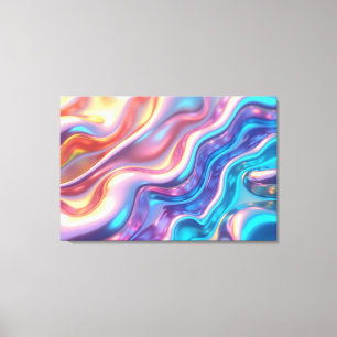Holografisk Puls – 36"x24" Flytande Ljus Canvastryck