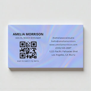 Holografisk QR-kod minimalistisk professionell Visitkort