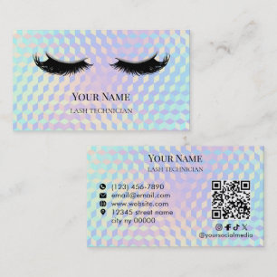 Holografisk QR-kod Ögonfransstylist Visitkort