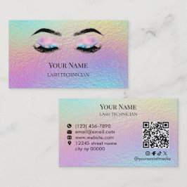 Holografisk QR-kod Ögonfransstylist Visitkort