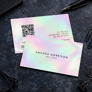 Holografisk QR-kod Sociala medier Minimalistisk Visitkort