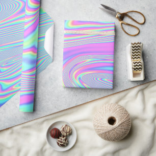 HOLOGRAFISK RAINBOW-FÄRG UNICORN PASTEL PRESENTPAPPER