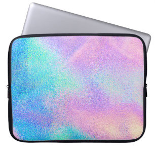 Holografisk riktig struktur i blå rosa grönt färg laptop fodral