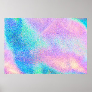 Holografisk riktig struktur i blå rosa grönt färg poster